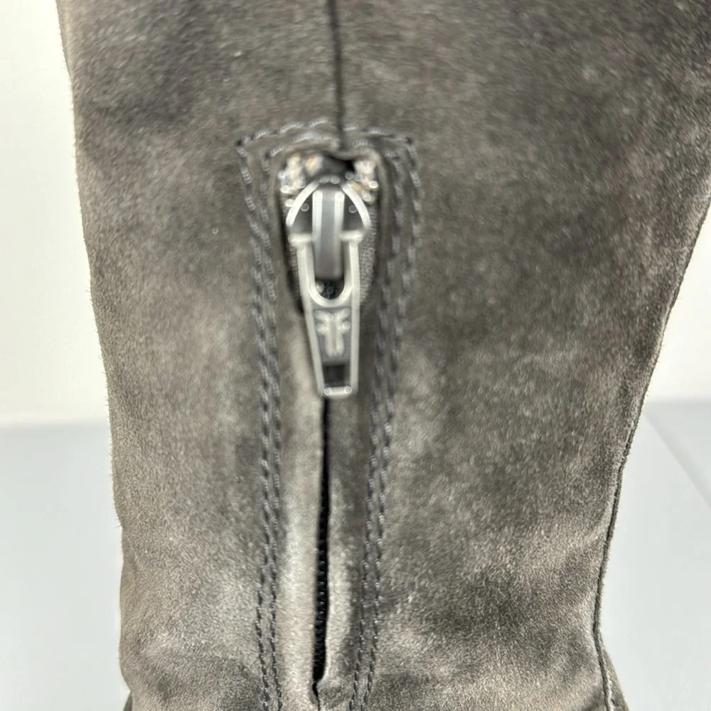 Frye Claude Over The Knee Boot in Smoke. Suede Finish. Size 7.